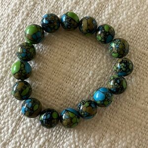 Simulated Copper Turquoise beaded bracelet
